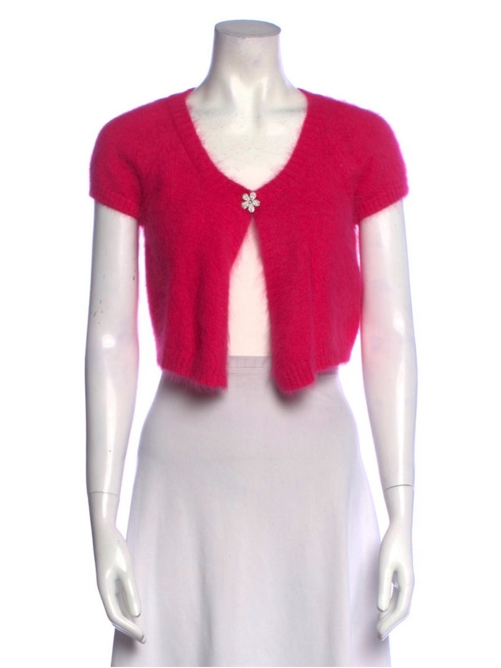 Danielle Guizio Hot Pink Angora Scoop Neck Sweater Size medium